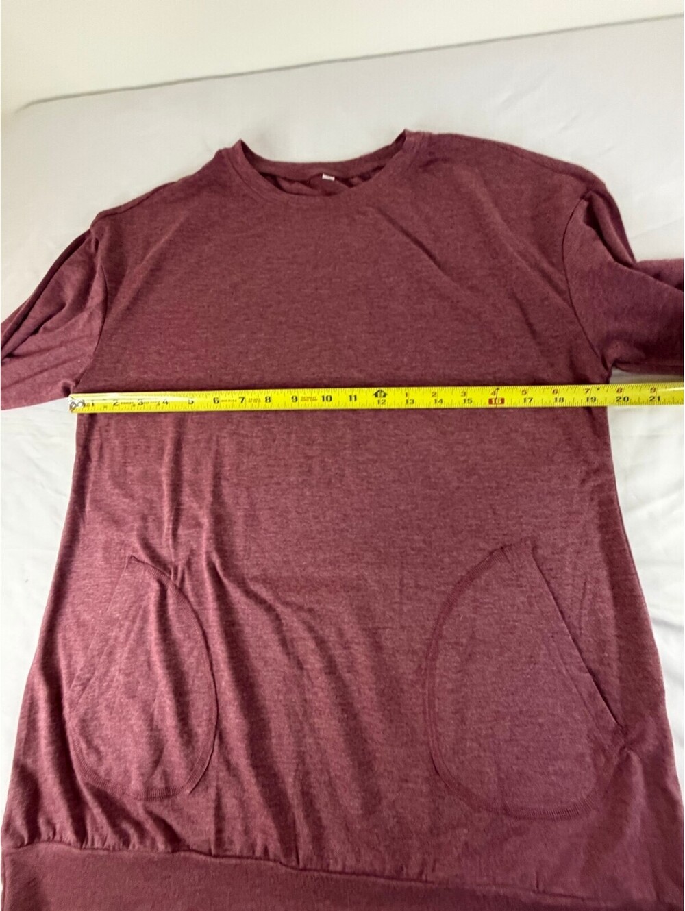 Mauve Burgundy Long Sleeve Top Women’s M Front Pockets Casual